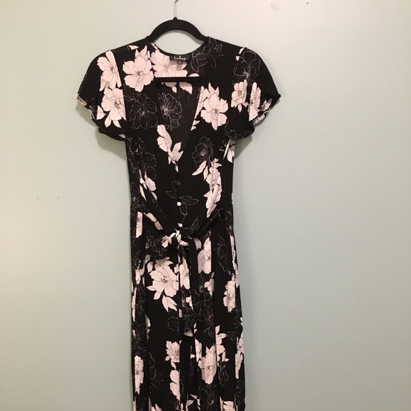 Lulus B/W floral jumpsuit - Picture 1 of 4